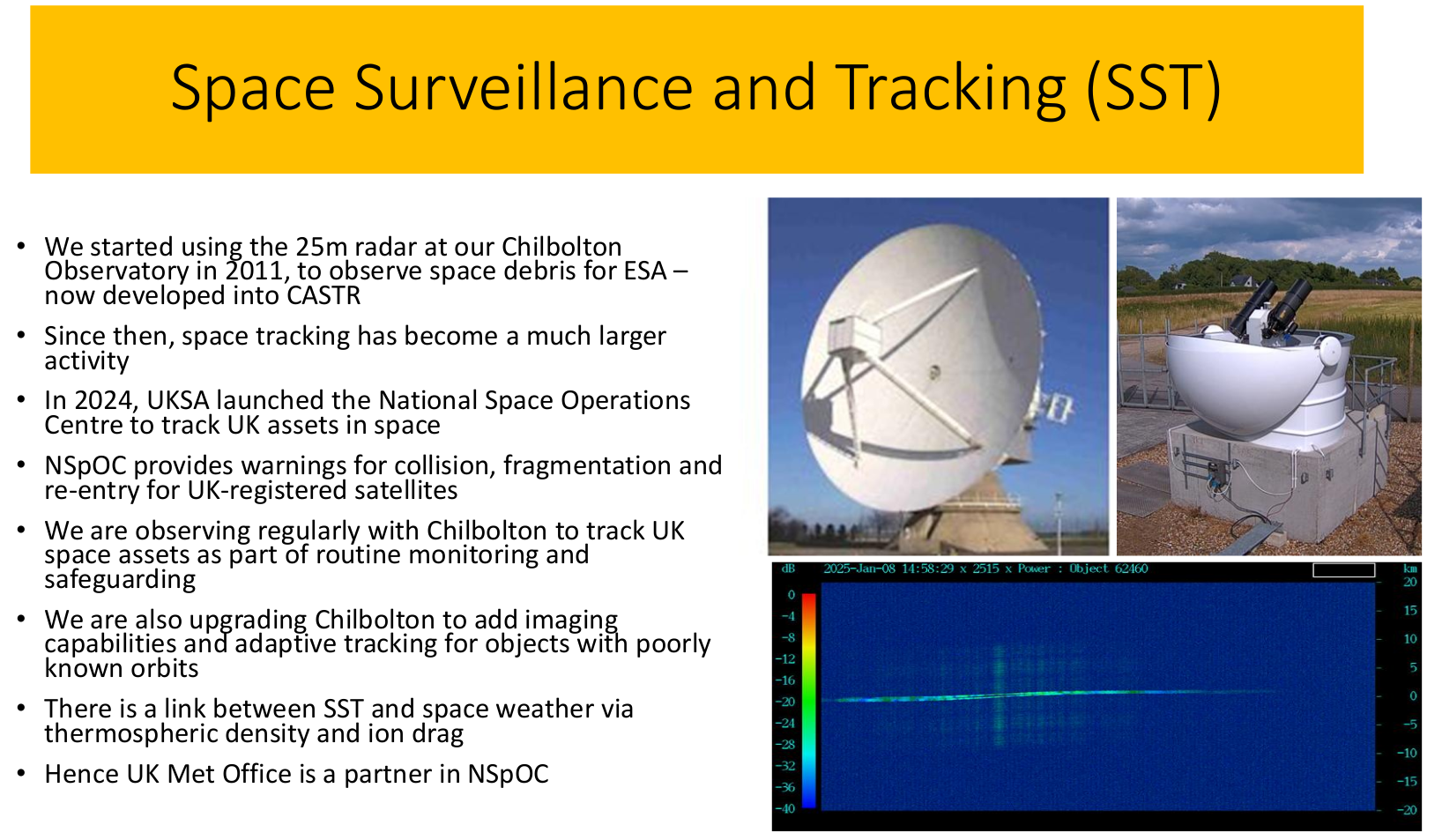 Space Surveillance and Tracking at Chilbolton (Credit: Prof. Ian McCrea)