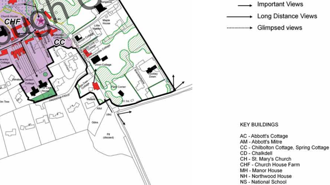 Character Appraisal - views at Gravel Hill/Martins Lane corner (credit: TVBC)