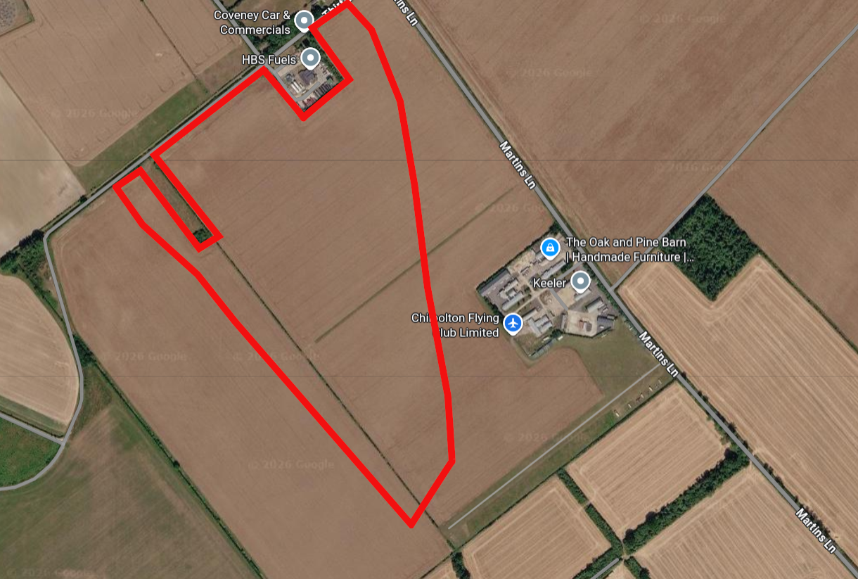 Map showing the area of the fire (within red line)