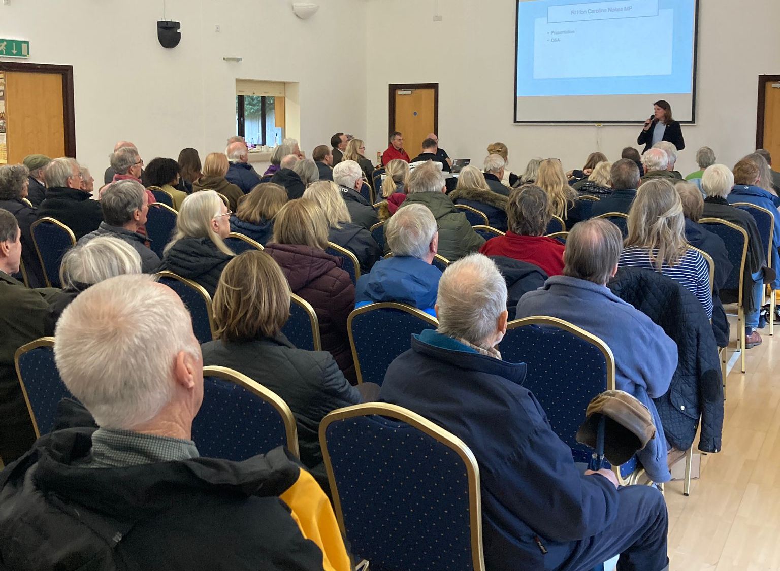 The Rt Hon Caroline Nokes addresses the meeting