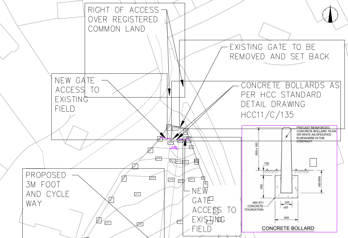 Drawing of access from Cart Lane (Credit: Ridge)