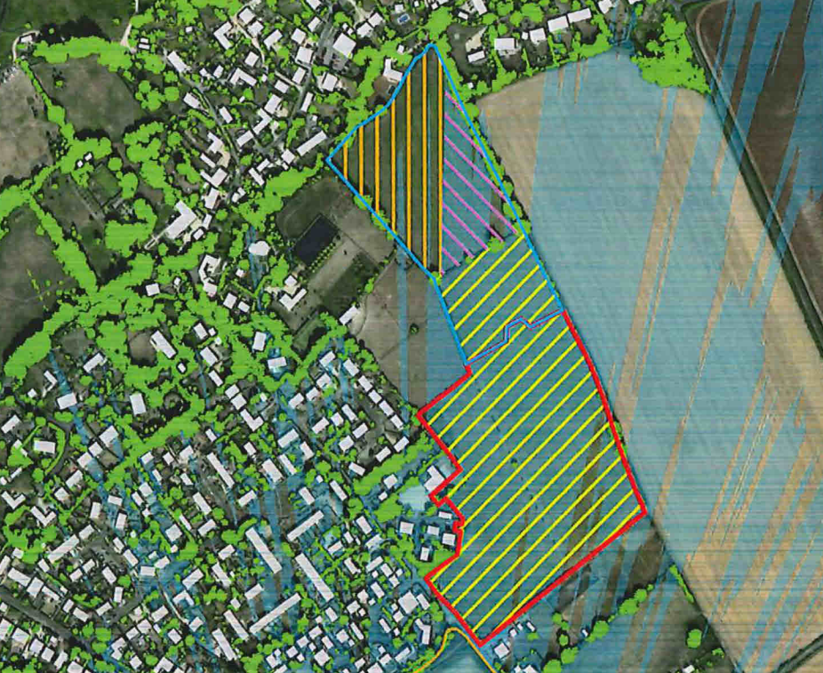 Zone hatching: Lime green: high concern, Purple: medium concern. Yellow: low concern
