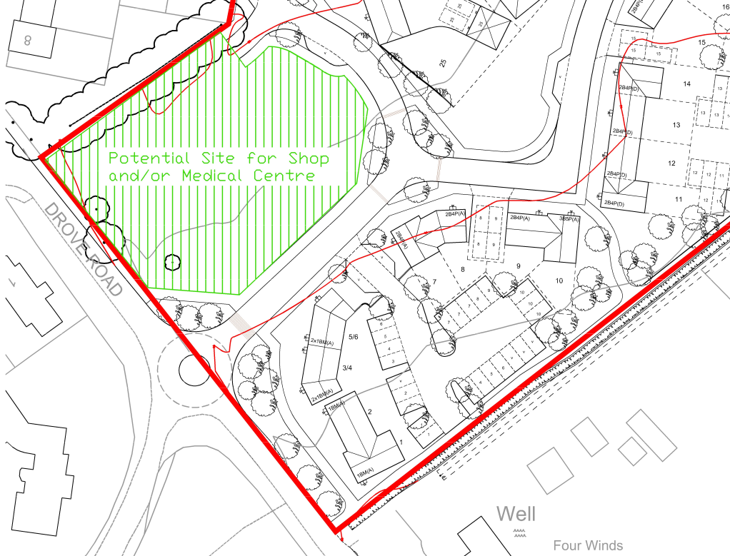 Site entrance for proposed development of 25 homes (Credit: Chilbolton Parish Council)