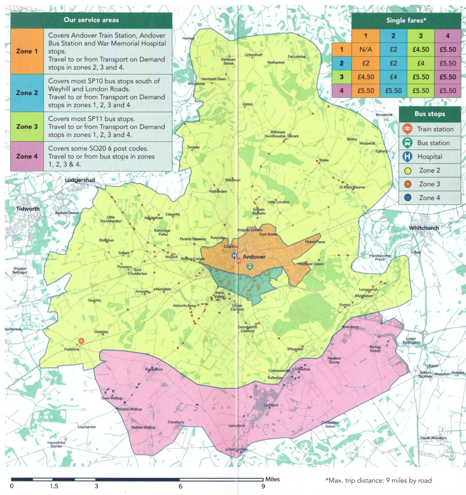 Map of minibus service area (credit: Connect)